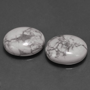 4.69 ct White Howlite Stone, Natural Howlite in Oval Cabochon Shape for Sale