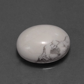 2.70 ct White Howlite Stone, Natural Howlite in Oval Cabochon Shape for Sale