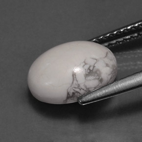 Howlite Gemstone in 10 x 8 mm (calibrated) Size for Sale, Howlite Stone in Greyish White Color