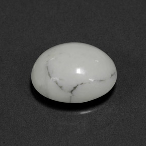 2.71 ct White Howlite Stone, Natural Howlite in Oval Cabochon Shape for Sale
