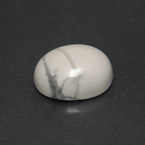 2.24 ct White Howlite Stone, Natural Howlite in Oval Cabochon Shape for Sale