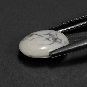 Howlite Gemstone in 10 x 8 mm (calibrated) Size for Sale, Howlite Stone in Greyish White Color