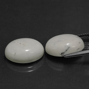 Howlite Gemstones in 14.2 x 10.5 mm Size for Sale, Howlite Stones in Light Grayish White Color