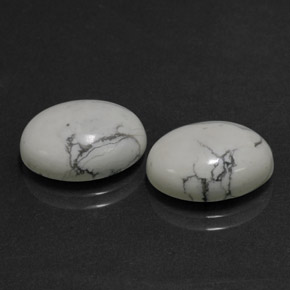 11.80 ct White Howlite Stone, Natural Howlite in Oval Cabochon Shape for Sale