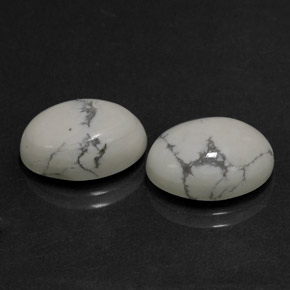 12.50 ct White Howlite Stone, Natural Howlite in Oval Cabochon Shape for Sale
