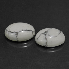 10.93 ct White Howlite Stone, Natural Howlite in Oval Cabochon Shape for Sale