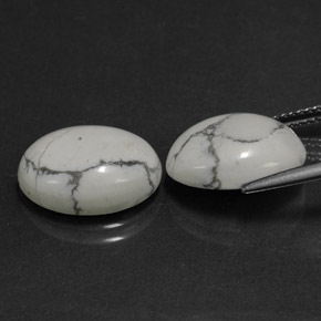 Howlite Gemstone in 14.1 x 10.4 mm Size for Sale, Howlite Stone in Greyish White Color