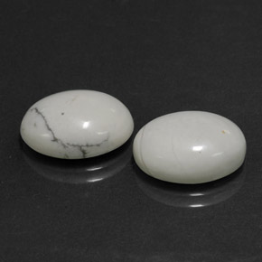 11.09 ct White Howlite Stone, Natural Howlite in Oval Cabochon Shape for Sale