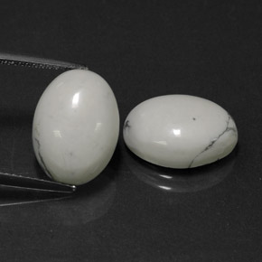 Light Grayish White Howlite Gem - 6ct Oval Cabochon (ID: 320968)