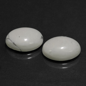 11.94 ctw White Howlite Stones, Natural Howlite in Oval Cabochon Shape for Sale