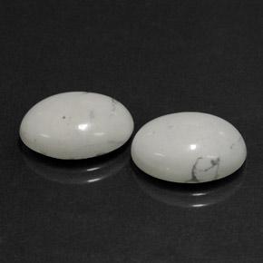 10.86 ct White Howlite Stone, Natural Howlite in Oval Cabochon Shape for Sale