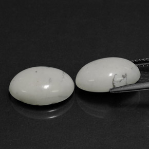 Howlite Gemstone in 14.3 x 10.3 mm Size for Sale, Howlite Stone in Greyish White Color