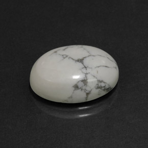 8.24 ct White Howlite Stone, Natural Howlite in Oval Cabochon Shape for Sale