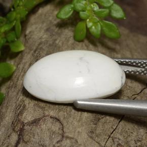 Howlite Gemstone in 16 x 12 mm (calibrated) Size for Sale, Howlite Stone in Light Grayish White Color