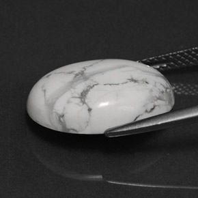 Howlite Gemstone in 16 x 12 mm (calibrated) Size for Sale, Howlite Stone in Greyish White Color