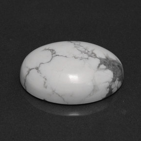 8.20 ct White Howlite Stone, Natural Howlite in Oval Cabochon Shape for Sale