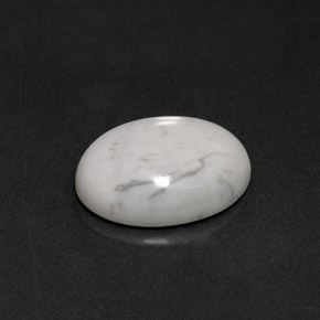 8.12 ct White Howlite Stone, Natural Howlite in Oval Cabochon Shape for Sale