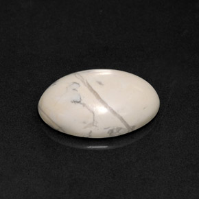 9.30 ct White Howlite Stone, Natural Howlite in Oval Cabochon Shape for Sale