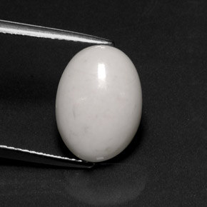 5.40 ct White Howlite Gemstone, Howlite Gem in Oval Cabochon Shape for Sale.