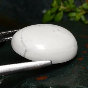 Howlite Gemstone in 16.9 x 12.9 mm Size for Sale, Howlite Stone in Light Grayish White Color