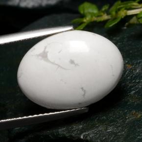 9.15 ct White Howlite Stone, Natural Howlite in Oval Cabochon Shape for Sale