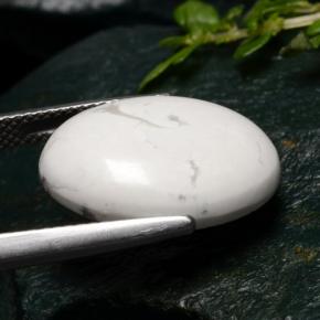 Howlite Gemstone in 18 x 13 mm (calibrated) Size for Sale, Howlite Stone in Greyish White Color