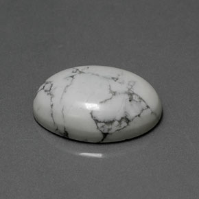 7.88 ct White Howlite Stone, Natural Howlite in Oval Facet Shape for Sale