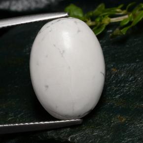 10.05 ct White Howlite Gemstone, Howlite Gem in Oval Cabochon Shape for Sale.