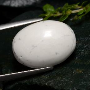 10.05 ct White Howlite Stone, Natural Howlite in Oval Cabochon Shape for Sale