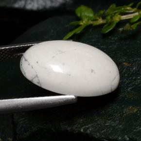 Howlite Gemstone in 18 x 13 mm (calibrated) Size for Sale, Howlite Stone in Greyish White Color