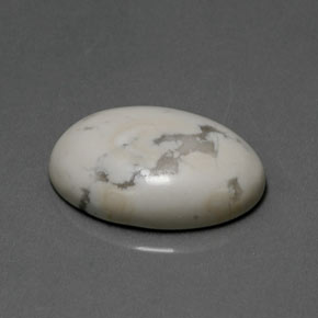 9.40 ct White Howlite Stone, Natural Howlite in Oval Cabochon Shape for Sale