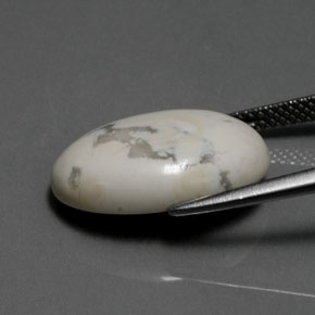 Howlite Gemstone in 18 x 13 mm (calibrated) Size for Sale, Howlite Stone in Greyish White Color