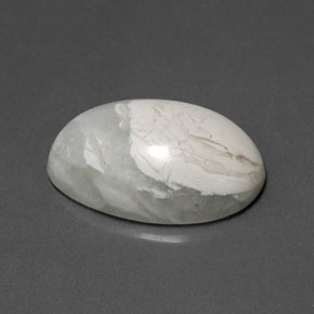 10.33 ct White Howlite Stone, Natural Howlite in Oval Cabochon Shape for Sale