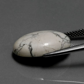 Howlite Gemstone in 18 x 13 mm (calibrated) Size for Sale, Howlite Stone in Greyish White Color