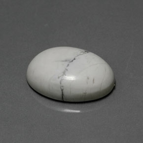 8.27 ct White Howlite Stone, Natural Howlite in Oval Cabochon Shape for Sale