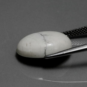 Howlite Gemstone in 16.3 x 12.5 mm Size for Sale, Howlite Stone in Greyish White Color