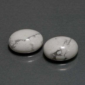 5.38 ct White Howlite Stone, Natural Howlite in Oval Cabochon Shape for Sale