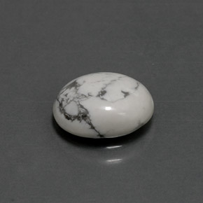 2.41 ct White Howlite Stone, Natural Howlite in Oval Cabochon Shape for Sale