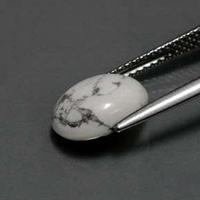 Howlite Gemstone in 10.4 x 8.4 mm Size for Sale, Howlite Stone in Greyish White Color