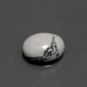 2.60 ct White Howlite Stone, Natural Howlite in Oval Cabochon Shape for Sale