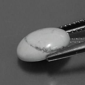 Howlite Gemstone in 10 x 8 mm (calibrated) Size for Sale, Howlite Stone in Greyish White Color