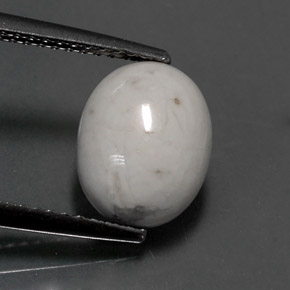 2.32 ct White Howlite Gemstone, Howlite Gem in Oval Cabochon Shape for Sale.