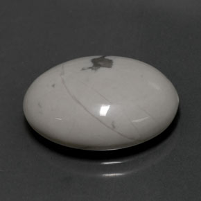 9.53 ct White Howlite Stone, Natural Howlite in Oval Cabochon Shape for Sale