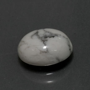 2.24 ct White Howlite Stone, Natural Howlite in Oval Cabochon Shape for Sale