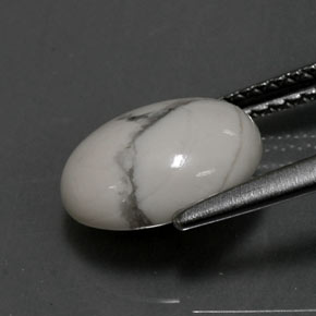 Howlite Gemstone in 10 x 8 mm (calibrated) Size for Sale, Howlite Stone in Greyish White Color