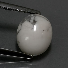 2.30 ct White Howlite Gemstone, Howlite Gem in Oval Cabochon Shape for Sale.