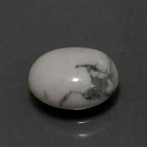 2.30 ct White Howlite Stone, Natural Howlite in Oval Cabochon Shape for Sale