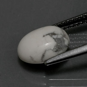 Howlite Gemstone in 9.5 x 7.9 mm Size for Sale, Howlite Stone in Greyish White Color