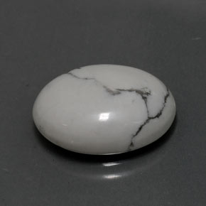 7.17 ct White Howlite Stone, Natural Howlite in Oval Cabochon Shape for Sale