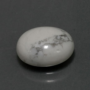 2.55 ct White Howlite Stone, Natural Howlite in Oval Cabochon Shape for Sale